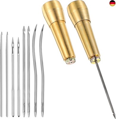 HJZHII 2 Set Ahle Werkzeug,8 Stück Ledernadel Nähahle Ahle,Leder Reparatur Set K