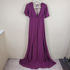 Show Me Your Mumu Faye Flutter Maxi Dress in Merlot Women's Size M