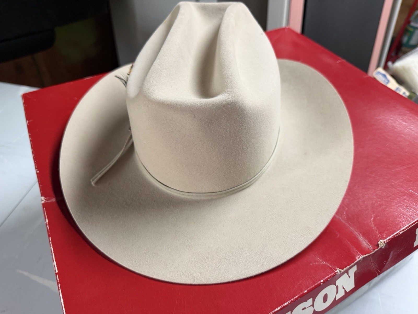 VINTAGE STETSON 4X BEAVER COWBOY HAT SIZE 7 IN ORIGIN… - Gem