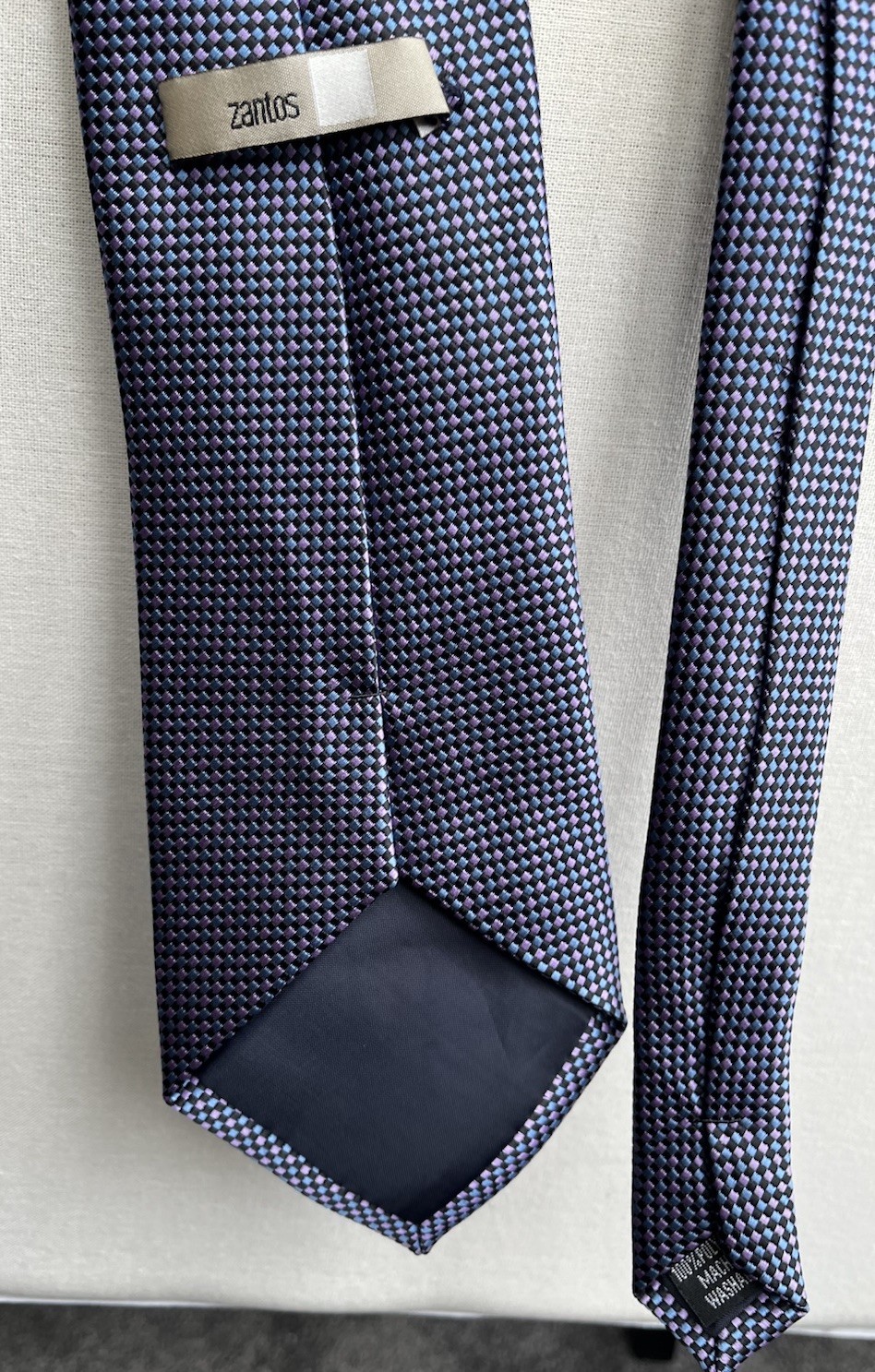 Mens Pink Black Blue Multi Patterned Smart Formal Event Tie 3.5" Wide 54" Long image 2