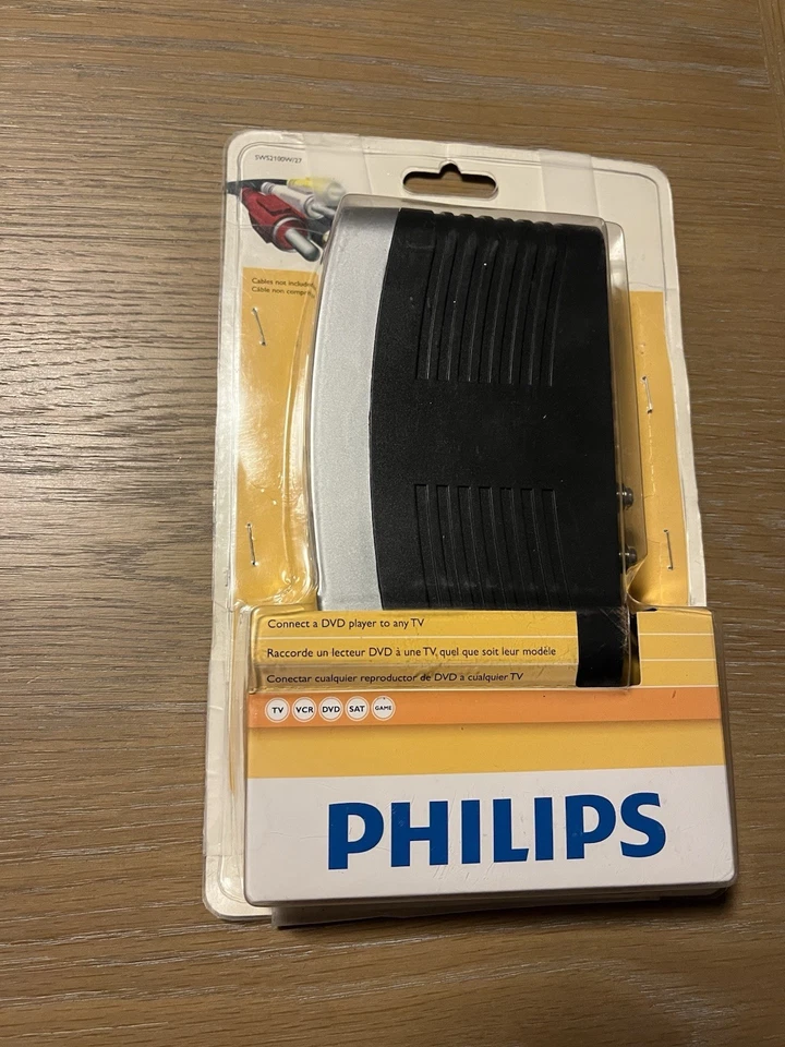 Philips RF MODULATOR Box Video RCA to RF Converter PH61159 Channel 3,4 Coaxial - Image 3 of 4