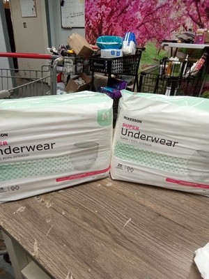 2 Pkg McKesson Super Underwear Moderate Absorb. M 32x44'' UW33844, 668 Dt