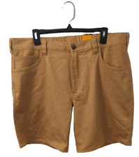 Carhartt Mens Rugged Flex Relaxed Fit Brown Canvas Force Work Shorts Size 38