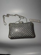 Silver Rhinestone Evening Clutch Bag Party Prom Wedding Cocktail Sparkly
