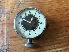antique Automobile Car Dash 8 Day Clock Black & white face - windup