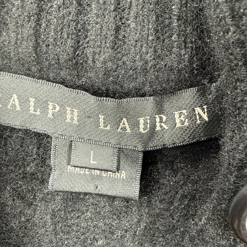 Ralph Lauren Black Label Cardigan Womens L Cropped Cable Knit Sweater Cashmere - Picture 4 of 12