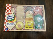 Melissa Doug Wooden Sandwich Making Set 16 Mix Match Pieces 513 Sealed