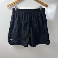 Tyr Athletic Shorts Men  s Size M Black Elastic Drawstring Jogging Running Gear