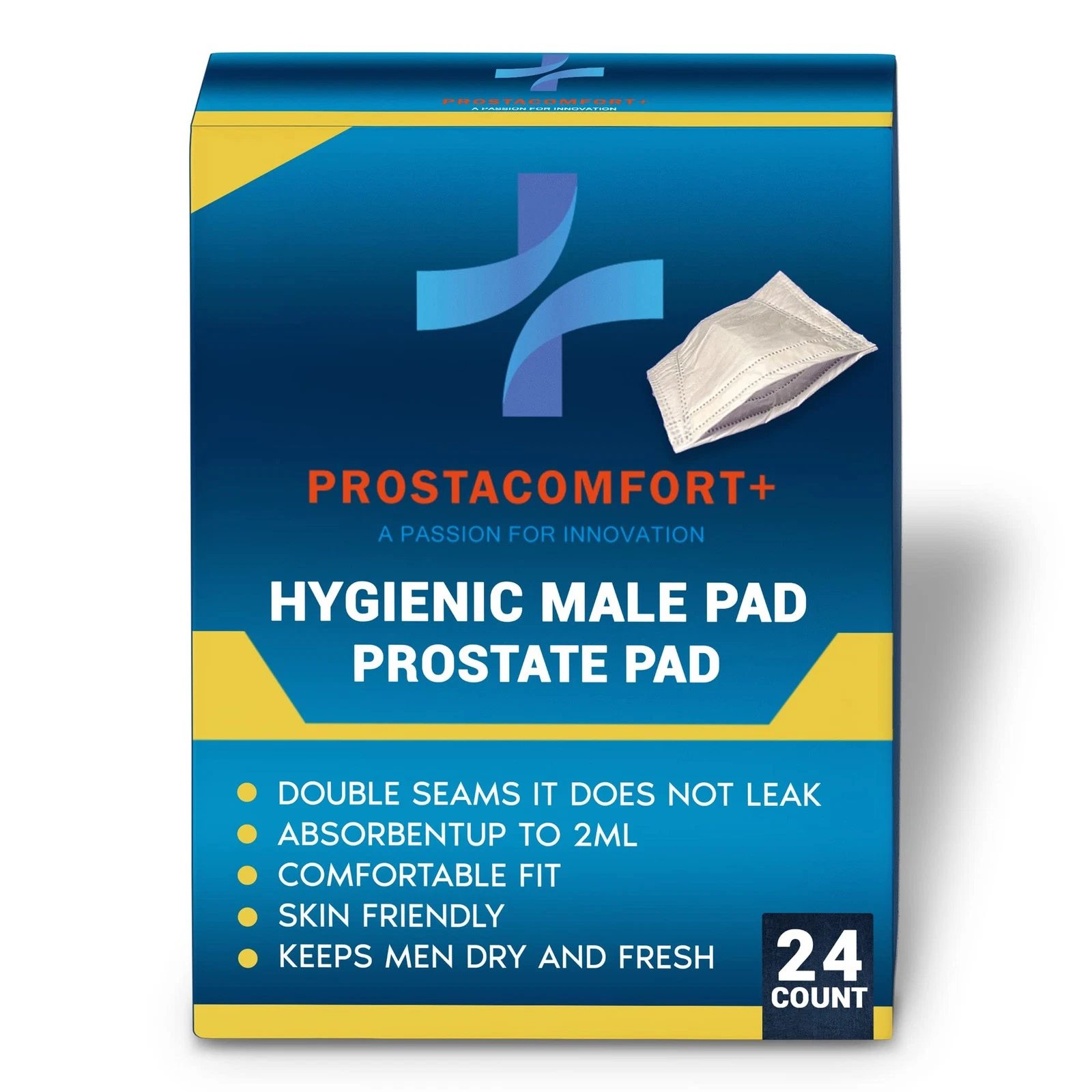PROSTACOMFORT+ Hygienic Male Pad – 24 Pcs Incontinence Guards for Men Super A...