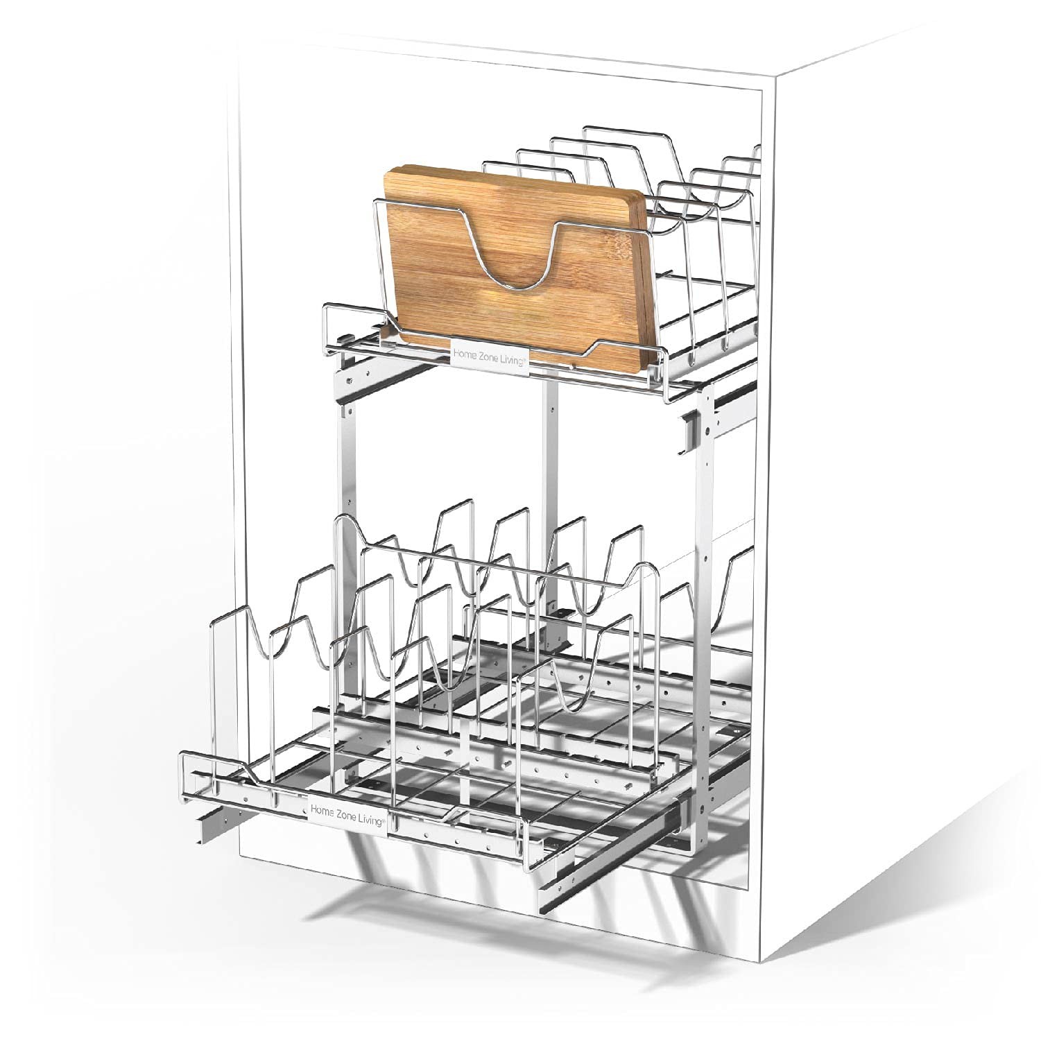 Домашняя зона Гостиная Выдвижной Кухонный шкаф Органайзер Два яруса для хранения 15 Вт