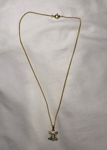 Authentic Authentic Celine Triomphe Pendent Gold Plated Necklace