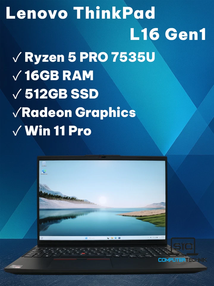 Lenovo ThinkPad L16 G1 · Ryzen 5 PRO 7535U · 16GB · 512GB, Foto 1 von 5
