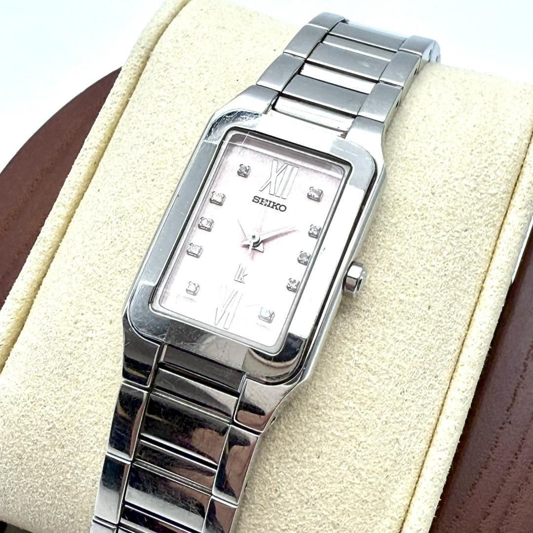 Seiko Lukia Rectangular Case Watch with Stone Ind… - image 2