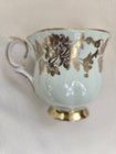 Vtg. Mint Green Crown Staffordshire Cup & Saucer W/Gold Chrysanthemum  Gilt,Eng. — photo 6
