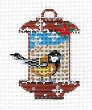 Bird Feeder w/ a Chickadee Bird 18 Mesh Needlepoint Canvas by CH Designs - Danji