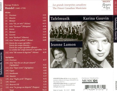 KARINA GAUVIN HANDEL: ARIAS AND DANCES: EXCERPTS FROM AGRIPPINA AND ALCINA NEW C