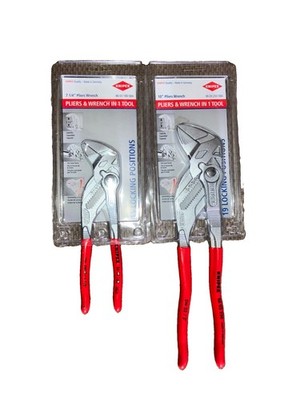 NEW! KNIPEX Locking Pliers Wrench Set 10'' & 7 1/4'' Nickel Plated FREE SHIP!