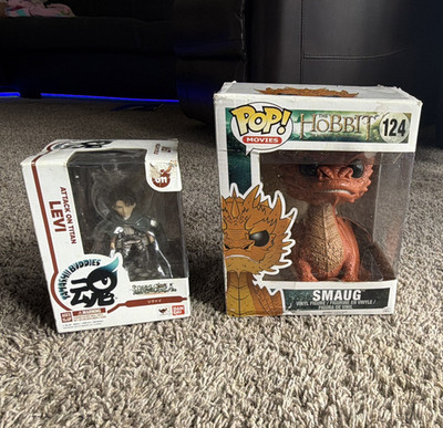 Funko Pop! Movies Vinyl Figures Smaug #124 & Levi Boxed Original Opened 15+