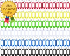 Key Tag Assorted Color Plastic Coded Key ID Label Tags Split Ring Keyring