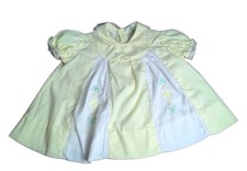 Vintage Tiny Tots Originals Baby Girl Yellow Dress Bloomers Embroidered Lace