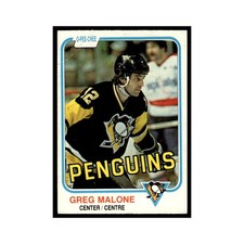 Greg Malone 1981 O-Pee-Chee (Damaged) #264 Pittsburgh Penguins Hockey Card Poor