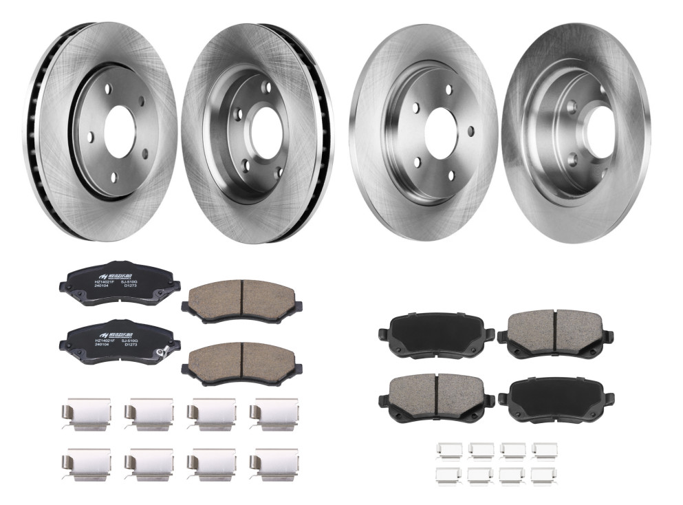 11.89" Front 12" Rear Disc Rotors Brake Pads for Town & Country Grand Caravan
