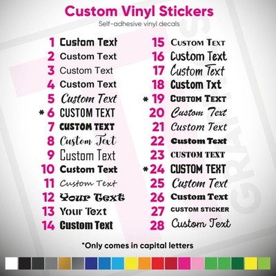 Personalisierter Name Vinyl Aufkleber Wunschtext Abziehbild ausgefallene Schrift Auto Wand - v7