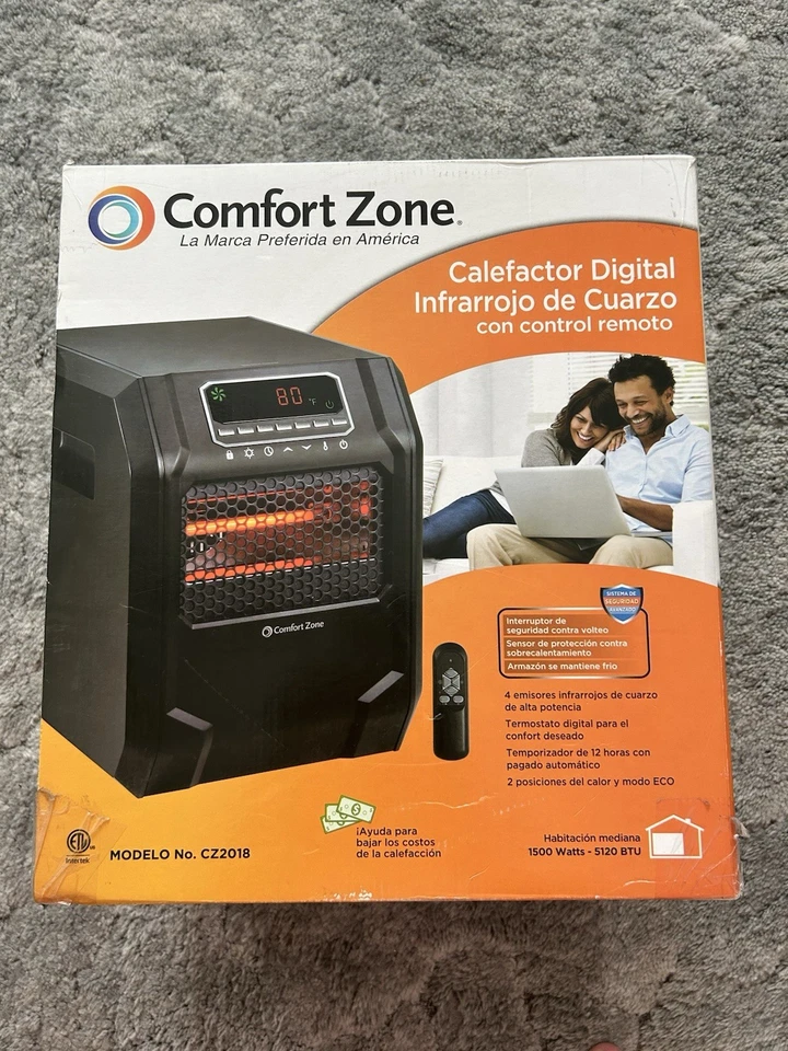 Calentador Digital Infrarrojo Cuarzo Comfort Zone 1500W con Mando a Distancia Nuevo Foto 3 de 4