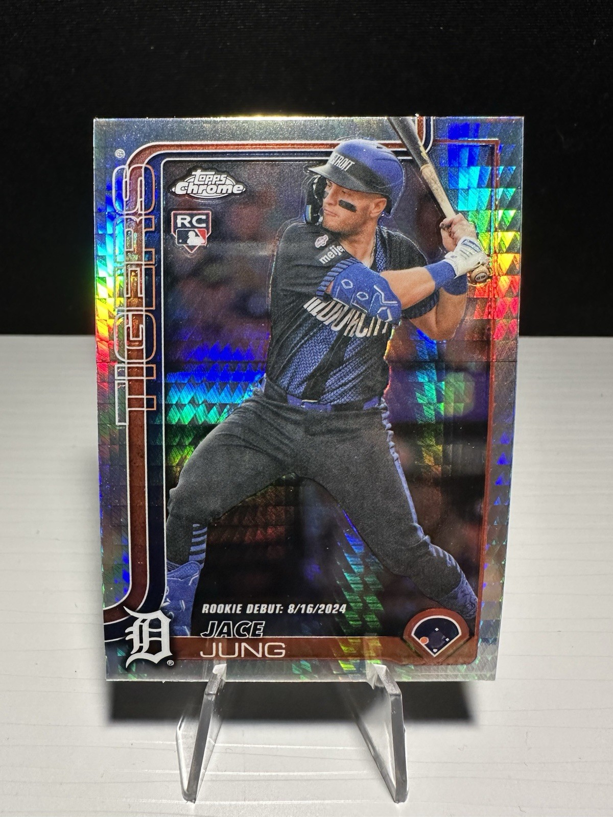 2025 Topps Chrome Update Jace Jung Rookie Debut Prism Refractor #USC121 Tigers