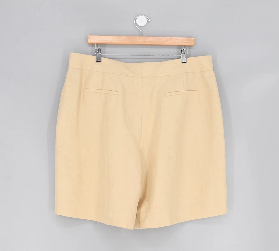 NUEVO CON ETIQUETAS LAFAYETTE 148 Seda-Lino Chelsea Corto Faja Autoatada Plisada en Dune Talla 16 Foto 2 de 4