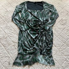 Pretty Little Thing Abstract Print Long Sleeve Mesh Mini Dress Women’s Size 12