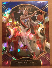 Damian Lillard 2020-21 Select Concourse Blue White Purple Cracked Ice Card #24