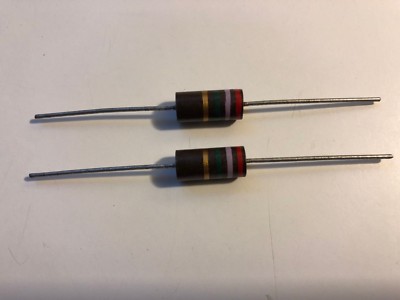 2 Allen Bradley Carbon Comp Resistor 2.7 Meg ohms 2W 5% 