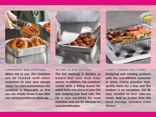200 x Containers With Lid Reusable BBQ Meal Storage Aluminium Foil Takeaway Box - Picture 5 of 102