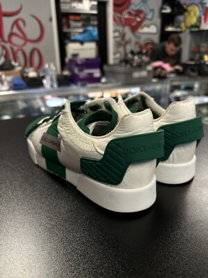 スニーカー DOLCE GABBANA Women Sneakers CK2318A6H618B918 GREEN DOLCE & GABBANA Shoes White Green Leather Low Top Sneakers