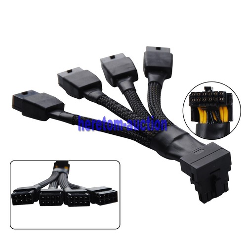 4x 8pin PCIe to 16-pin 12VHPWR Connector Cable 90 Degree Elbow for GPU RTX4090 - Picture 11 of 12
