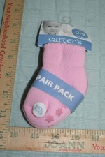 Baby Carters Ankle Socks Pinks 0-9 Months 2 Pair Booties New Fast Shipping