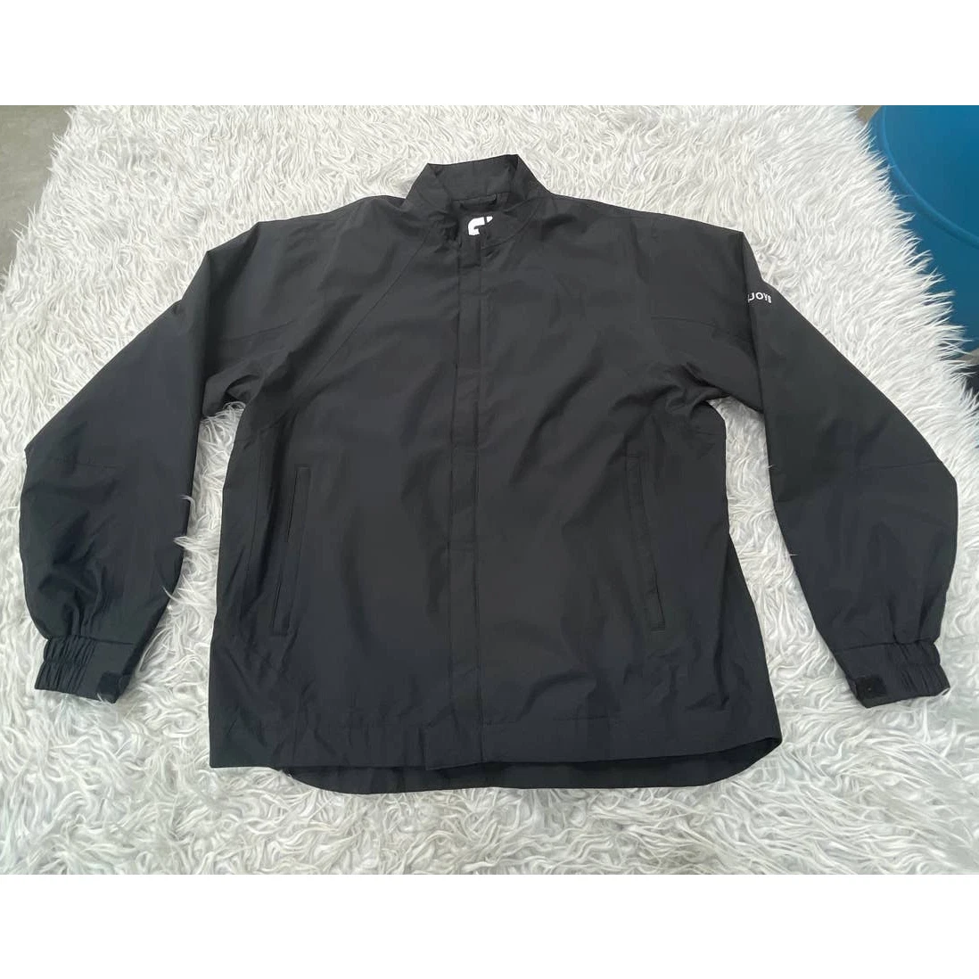 FootJoy Golf DryJoys Jacket Black Waterproof Wind Jacket Sz M Full Zip