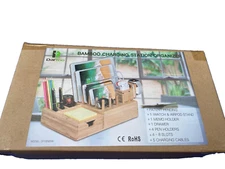 Bamboo Charging Station for Multiple Devices Darfoo Desktop Docking Station