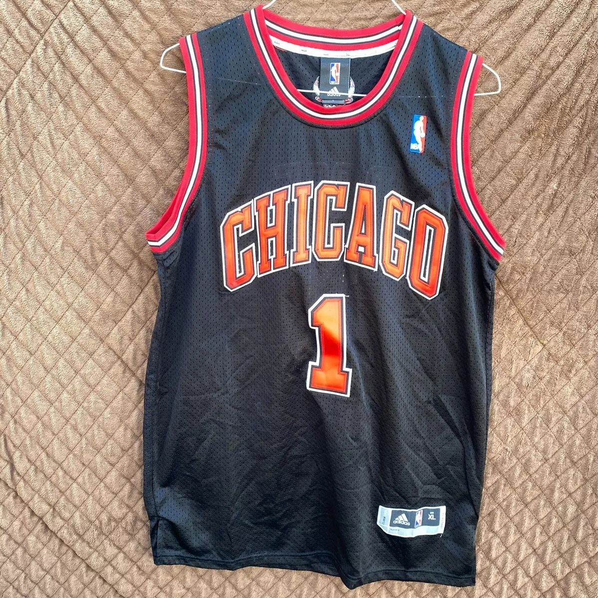 Chicago Bulls Derrick Rose #1 Adidas Jersey Men's XL Extra Large NBA Black