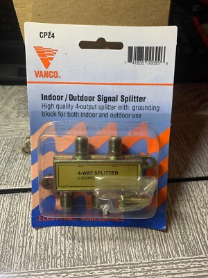 Vanco CPZ4 Indoor/Outdoor Signal Splitters and 4-Way Splitter 5-900mhz