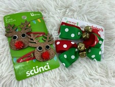 Claire  s Christmas Reindeer  Bell Girl Hair Accessories Hair Clips Kids Set-2