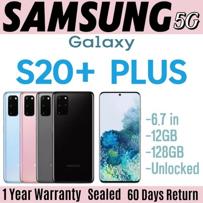 NEW UNLOCKED SAMSUNG GALAXY S20+ PLUS 5G SM-G981U 12GB 128GB BLACK GRAY BLUE