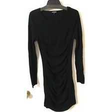 Express, Black Long Sleeve Size Medium Sweater Dress with Drape Front