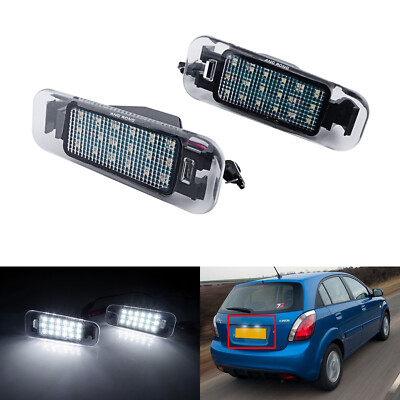 2x LED License Number Plate Light Lamp White For Kia Rio MK II JB Rio5  2005-2011 UK