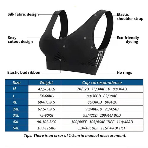 Womens Sport Bras Seamless Wire Free Weight Support Tank Sports Yoga Sleep Bra - Picture 5 of 27