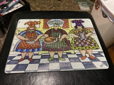 Carolyn Stich Studio Tempered Glass Cutting Board Cooking Mommas Artwork