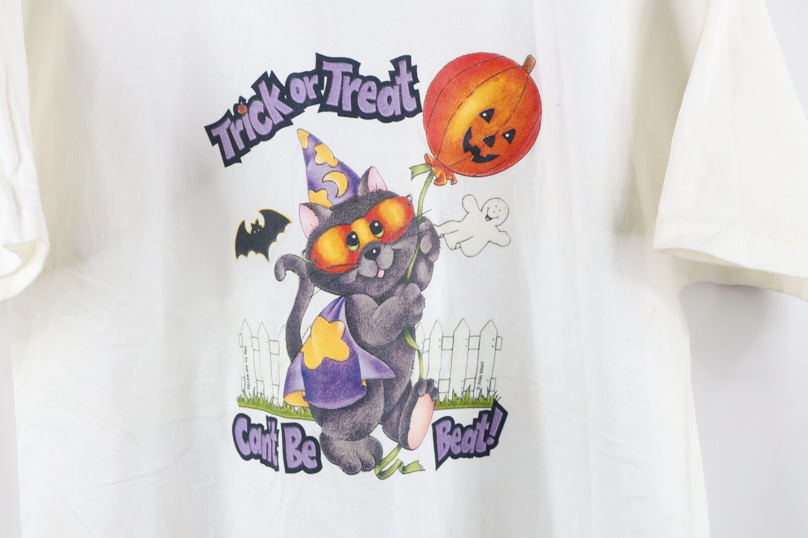 Vintage 90s Womens XL Spell Out Halloween Cat Kit… - image 4