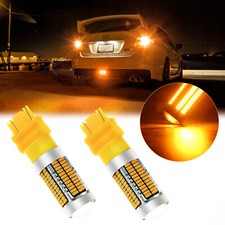 2x 106-SMD 3000K Amber 3157 4157 Projector LED Turn Signal Parking Light Bulbs