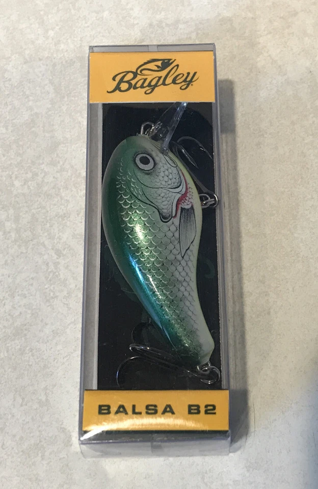 Bagley Balsa B2 Square Bill CHART BLUEGILL Wood Plug Lure 7/16oz 0-3’ Depth NEW - Image 3 of 4